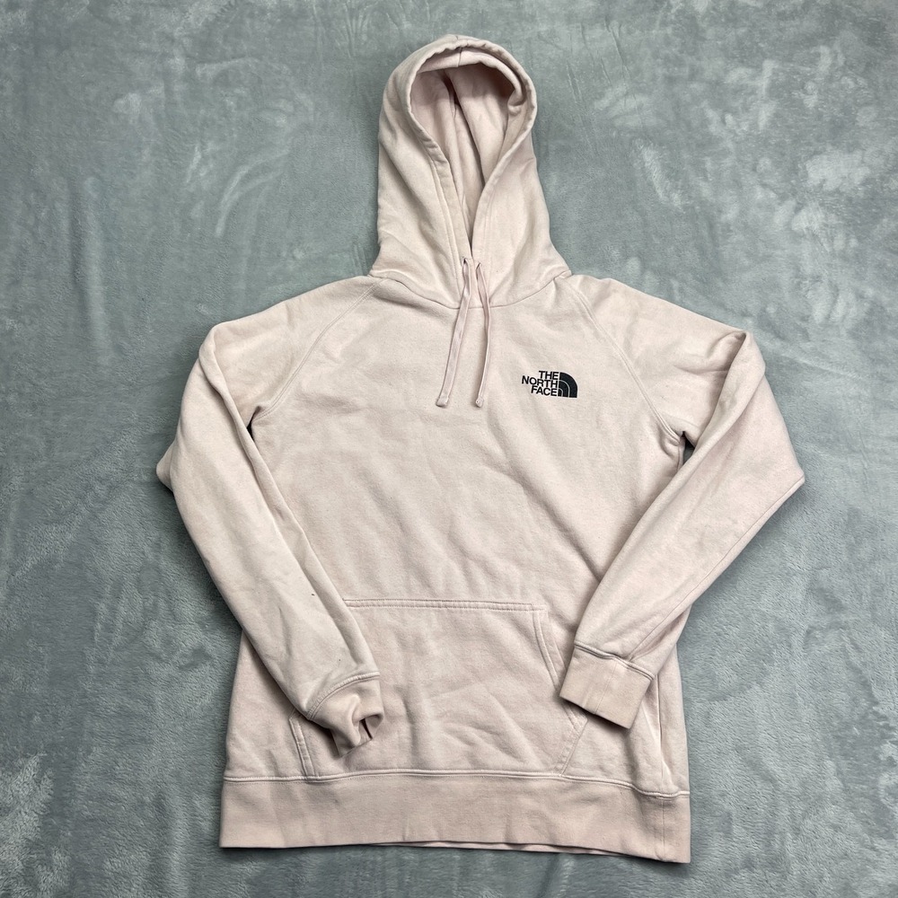 The North Face Hoodie Womens M Pink Fleece Lined Long Sleeve Box NSE Pullover